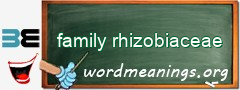 WordMeaning blackboard for family rhizobiaceae